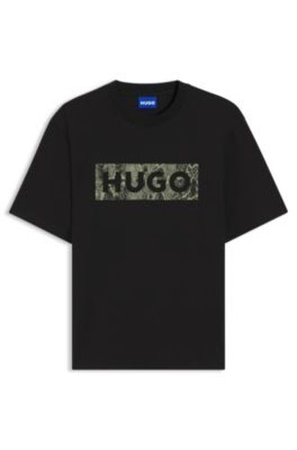 T-shirt en jersey de coton à logo graphique - HUGO - Modalova
