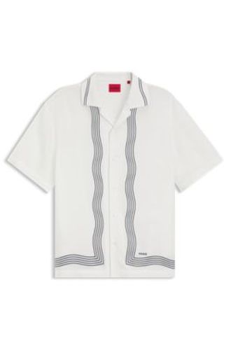 Chemise Oversize imprimée avec col de camp - HUGO - Modalova