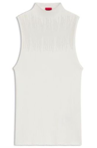Top en maille à empiècement transparent - HUGO - Modalova