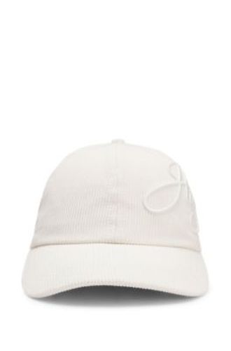 Casquette en velours de coton côtelé à logo brodé - HUGO - Modalova