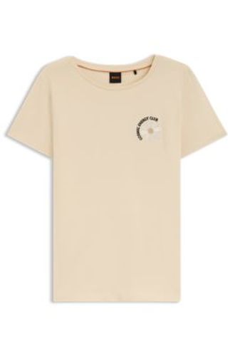 T-shirt Slim en jersey de coton avec imprimé artistique - Boss - Modalova