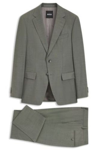 Costume Slim deux pièces en mohair stretch à motif - Boss - Modalova