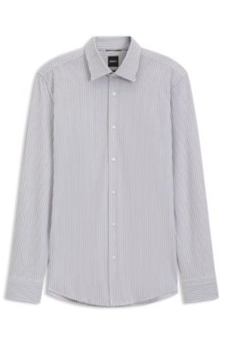 Chemise Slim en jersey de coton mélangé à rayures - Boss - Modalova