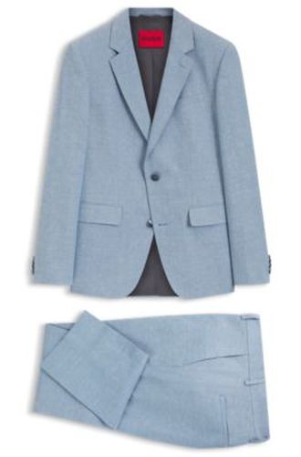 Costume deux pièces Slim Fit en coton et lin - HUGO - Modalova