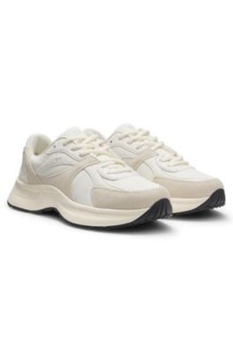 Baskets en toile, cuir et cuir suédé - HUGO - Modalova