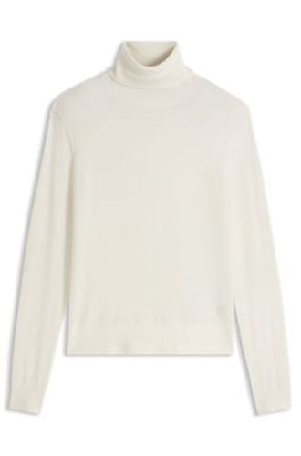 Pull à col roulé en laine mélangée et cachemire - HUGO - Modalova