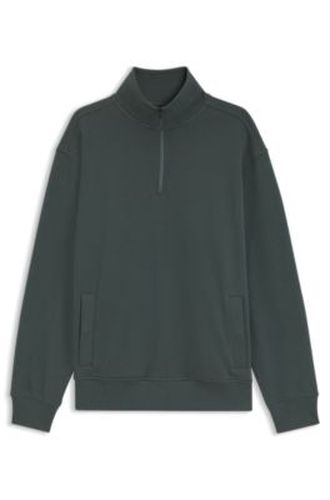 Sweat en molleton de coton à fermeture éclair courte - Boss - Modalova