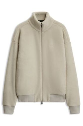Sweat zippé en polaire finition peluche avec logo brodé - Boss - Modalova