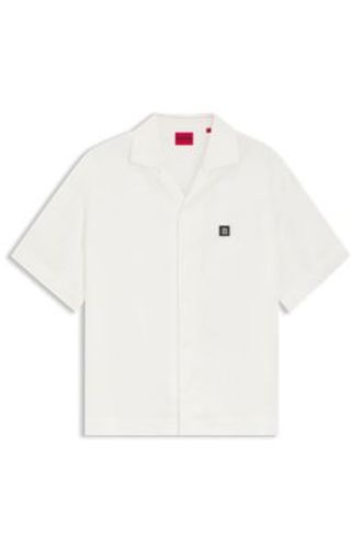 Chemise Oversize avec finitions à logo revisité - HUGO - Modalova