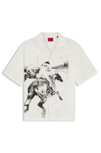 Chemise Oversize à imprimé course hippique - HUGO - Modalova