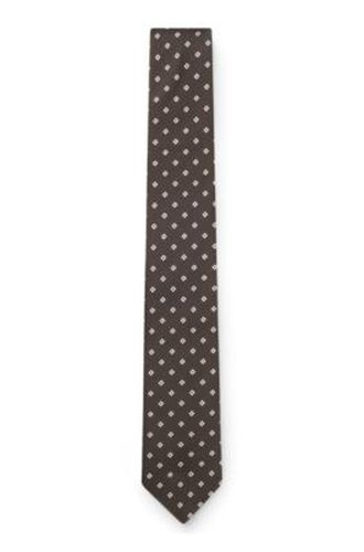 Cravate en soie mélangée à motif jacquard tissé - Boss - Modalova