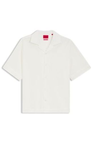 Chemise Oversize en seersucker de coton stretch - HUGO - Modalova