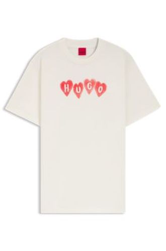 T-shirt en jersey de coton avec logo cœur - HUGO - Modalova