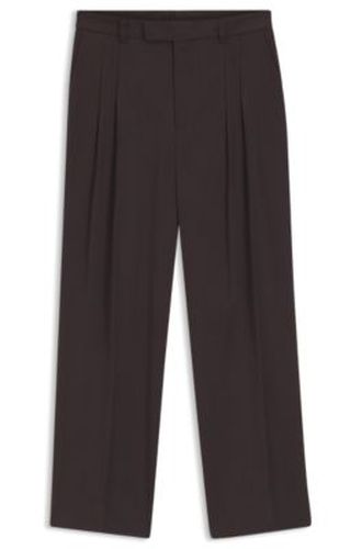 Pantalons coupe oversize en twill drapé - Boss - Modalova
