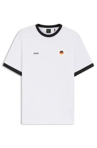 T-shirt en coton stretch avec drapeau du pays et logo - Boss - Modalova