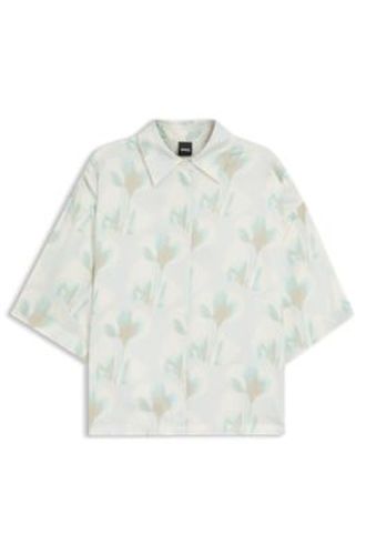 Chemisier coupe décontractée à imprimé à fleurs - Boss - Modalova
