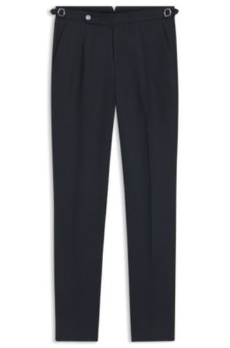 Pantalon coupe décontractée en lin avec plis sur le devant - Boss - Modalova