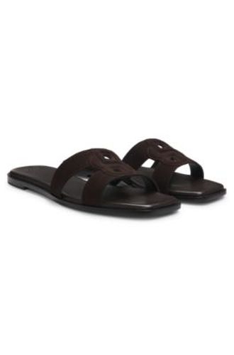 Sandales en cuir suédé avec monogramme Double B brodé - Boss - Modalova