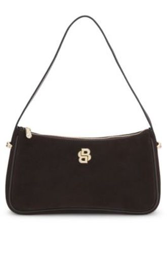 Sac d'épaule en cuir suédé avec monogramme Double B métallique - Boss - Modalova