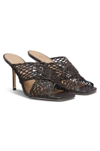Sandales en cuir avec dessus tissé - Boss - Modalova