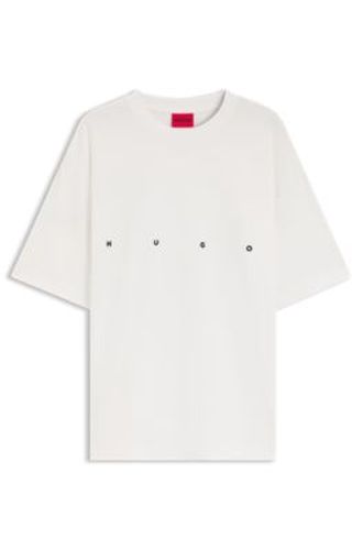 T-shirt Oversize en coton à logo imprimé audacieux - HUGO - Modalova
