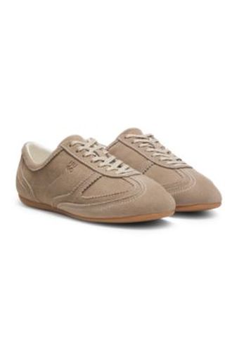 Baskets en cuir suédé avec logo superposé - HUGO - Modalova