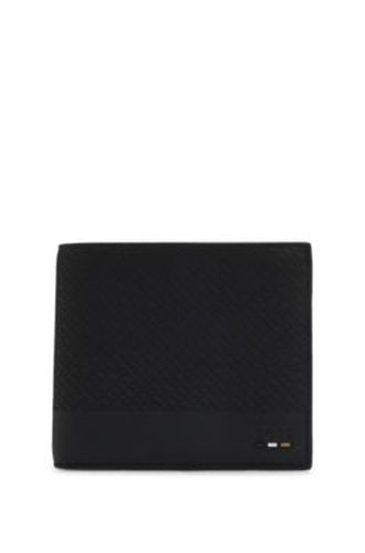 Portefeuille avec monogramme et finitions unies - Boss - Modalova