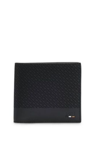 Portefeuille avec monogramme et finitions unies - Boss - Modalova