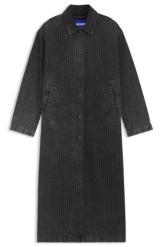 Trench en denim noir délavé à rayures tennis - HUGO - Modalova