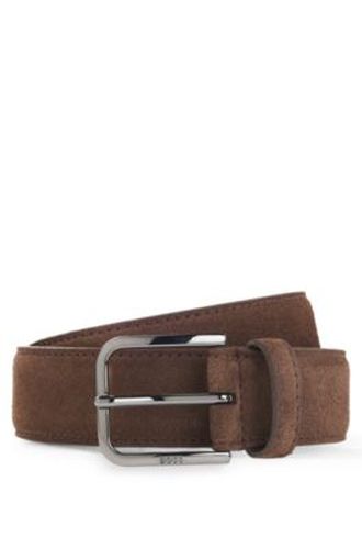 Ceinture Business en cuir avec boucle de couleur acier polie - Boss - Modalova