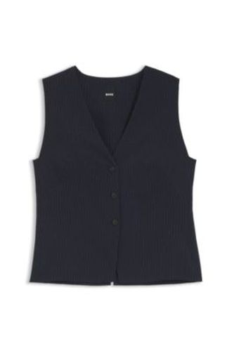 Gilet Slim en crêpe stretch à rayures tennis - Boss - Modalova