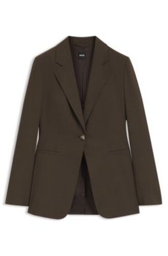 Blazer droit en laine vierge mélangée - Boss - Modalova