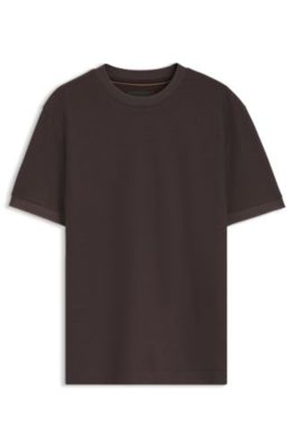 T-shirt en coton avec structure en piqué à deux tons - Boss - Modalova