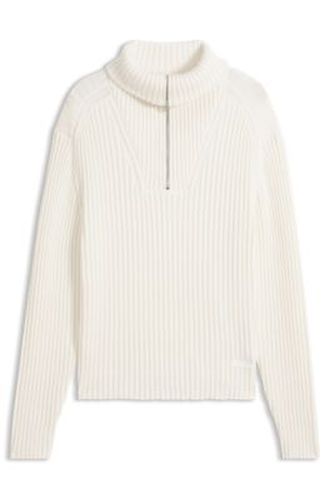 Pull Relaxed en coton côtelé à encolure zippée - HUGO - Modalova