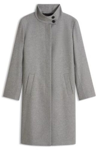 Manteau Regular en laine mélangée - HUGO - Modalova