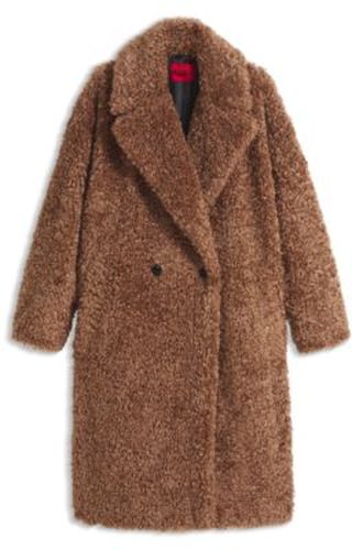 Manteau croisé Oversize en tissu peluche - HUGO - Modalova