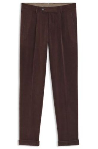 Pantalon Tapered en velours côtelé de coton mélangé - Boss - Modalova