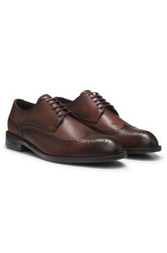 Chaussures derby en cuir intemporelles à surpiqûres richelieu - Boss - Modalova