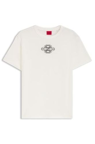 T-shirt en coton à logo brodé - HUGO - Modalova