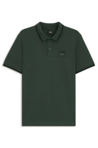 Polo d’équitation en coton stretch avec patch logo - Boss - Modalova