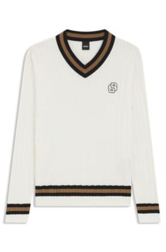 Pull d’équitation en coton à maille torsadée - Boss - Modalova