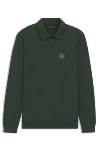 Polo d’équitation en maille de coton stretch avec patch logo - Boss - Modalova