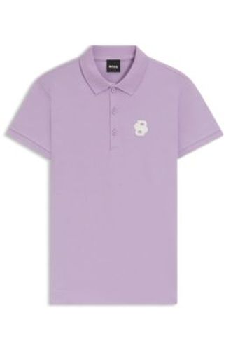 Polo en coton stretch d'inspiration équestre à monogramme Double B - Boss - Modalova
