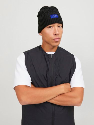 Jack & Jones - Bonnet avec écusson logo - Gris chiné