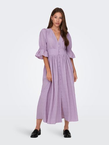 Robe Longue Regular Fit Col En V Poignets Smockés - ONLY - Modalova