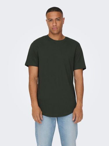 T-shirts Long Line Fit Col rond - ONLY & SONS - Modalova