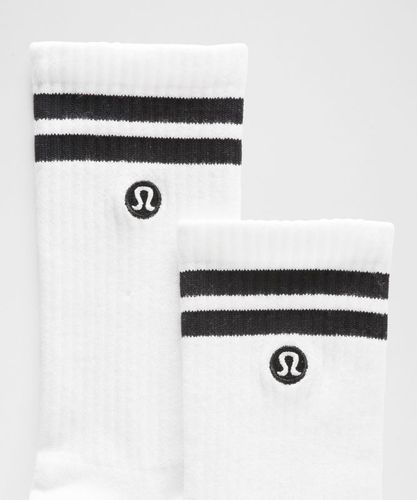 “ Chaussettes Daily Essential unisexe Lot de 3 Stripe â€“ Blanc/Noir â€“ Taille L - lululemon - Modalova