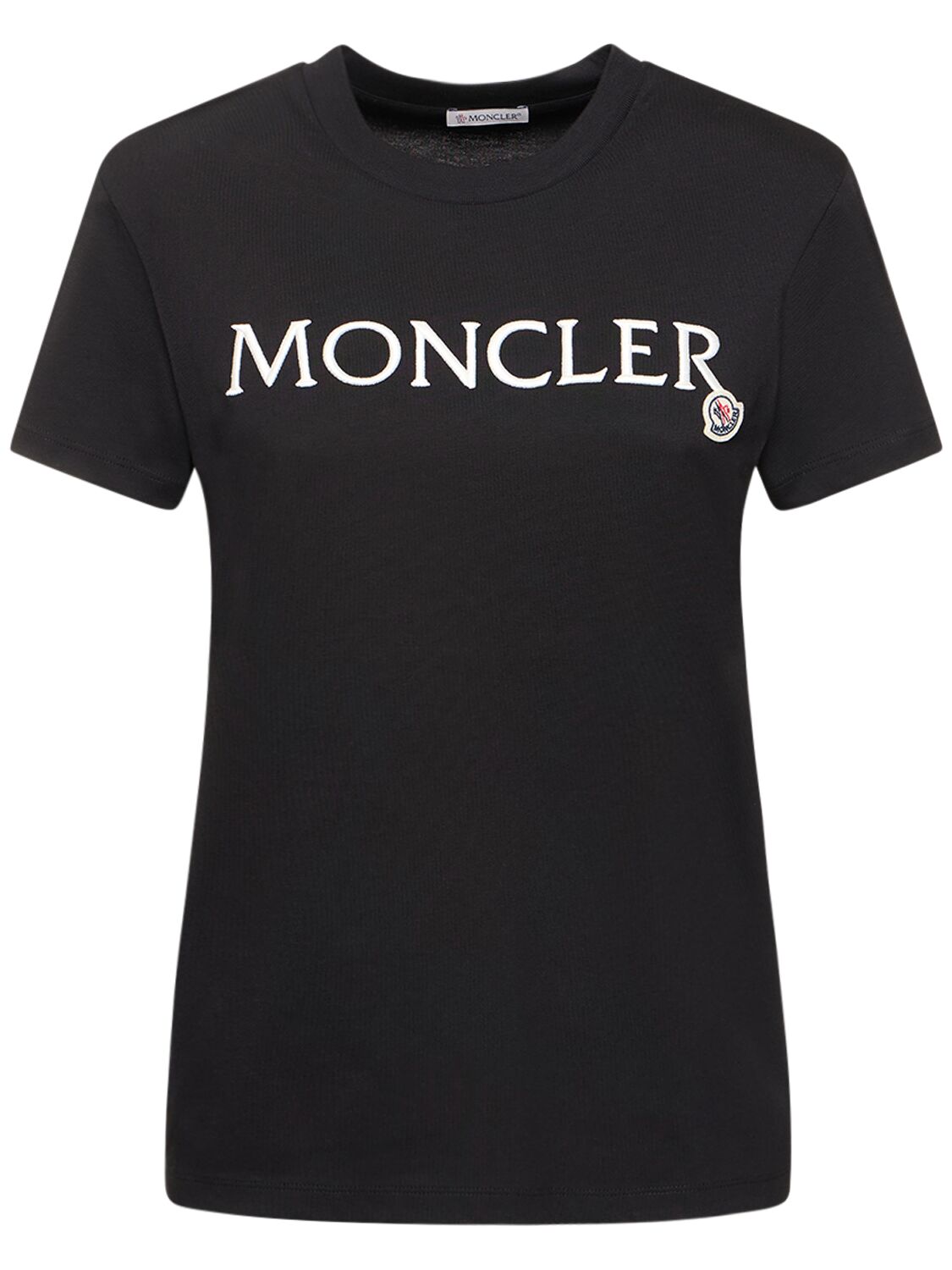 T-shirt En Coton À Logo Brodé - MONCLER - Modalova