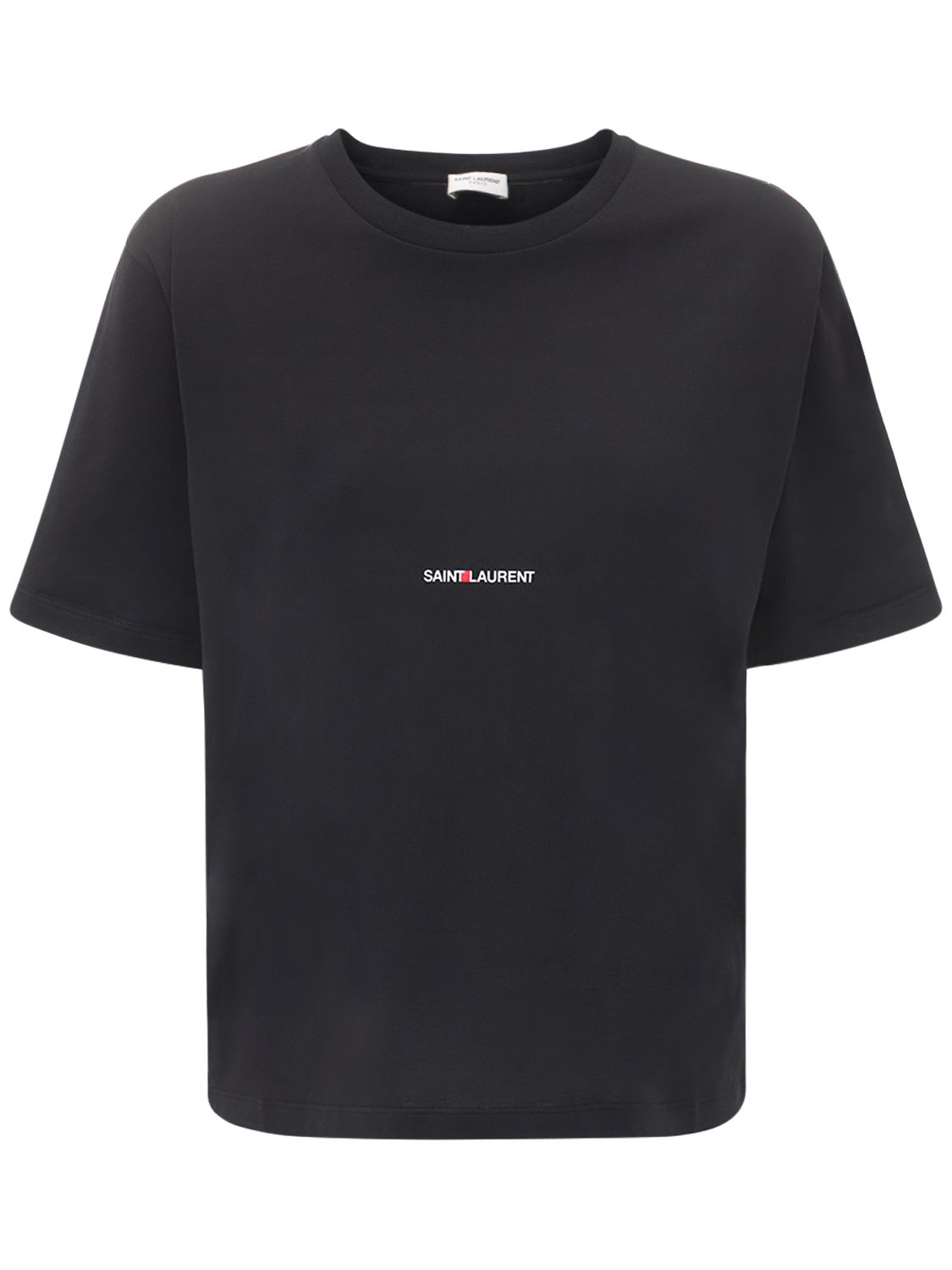 T-shirt Loose En Jersey De Coton Imprimé Logo - SAINT LAURENT - Modalova