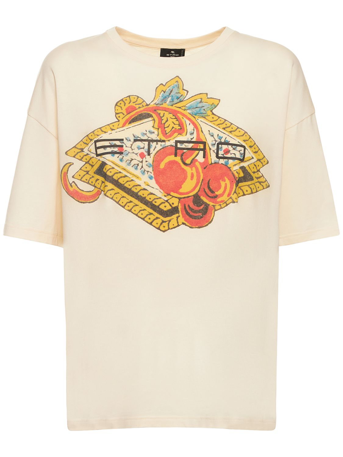 T-shirt Oversize En Jersey De Coton Imprimé - ETRO - Modalova